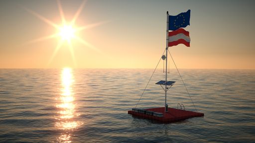 Vorschau Bild von Rettungsplattform „Aylan 1“, die erste von 1.000 Plattformen
entlang der Strecke der kommenden Jean-Monnet-Brücke.