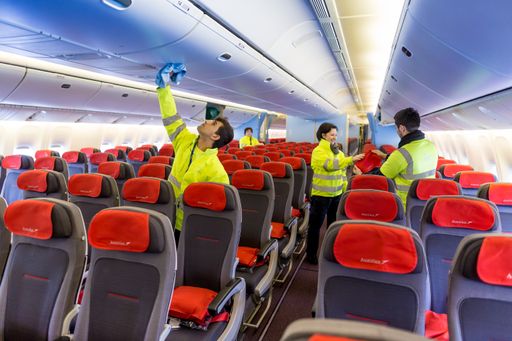 Flugzeuginnenreinigung durch ISS