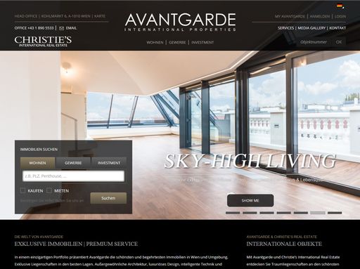  Startseite von www.AvantgardeProperties.com