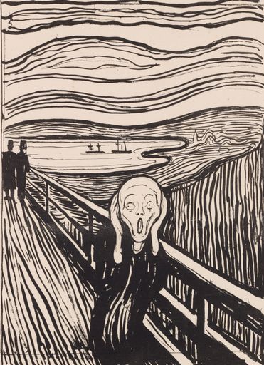 Edvard Munch: "Der Schrei", 1895 Lithografie,
Privatsammlung Courtesy Galleri K, Oslo © Reto Rodolfo Pedrini,
Zürich