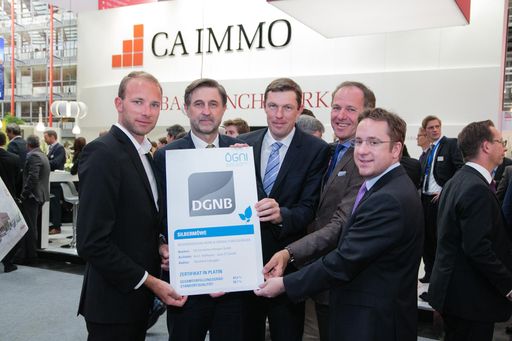  Verleihung des DGNB Zertifikates in Platin an das
Projekt "Silbermöwe" der CA Immo.