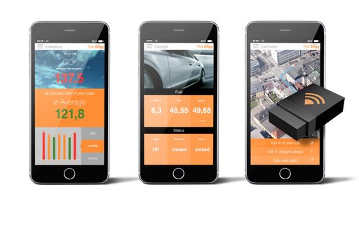  Das Modul kann einfach per Plug&Play von jedermann im Fahrzeug
montiert werden und liefert die realen Abgas-Daten via eigener App
an das Smartphone.