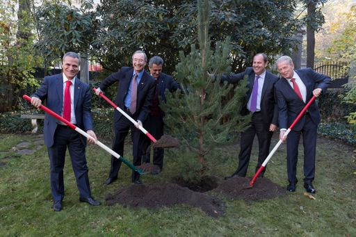 EXPO 2015 Bilanz Pressekonferenz- Baumpflanzung im
Garten der Botschaft Italiens in Wien