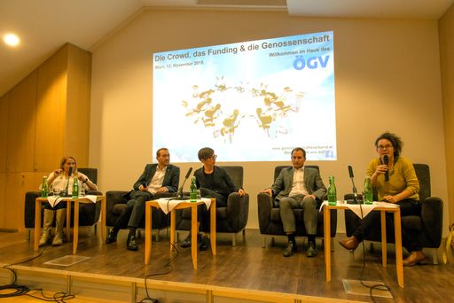 Podiumsdiskussion zum Thema Crowdfunding im Haus des
Österreichischen Genossenschaftsverbandes
