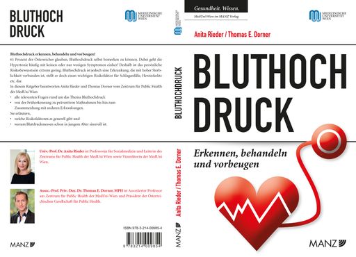  Deutlich mehr Menschen in Österreich mit
Bluthochdruck; Cover des neuen Buchs "Bluthochdruck" in Kooperation
von MedUni Wien und Manz Verlag