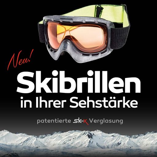 Vorschau Bild von Die optisch verglaste Skibrille kann von Plus 3,5 bis Minus 5,0
Diptrien verglast werden
