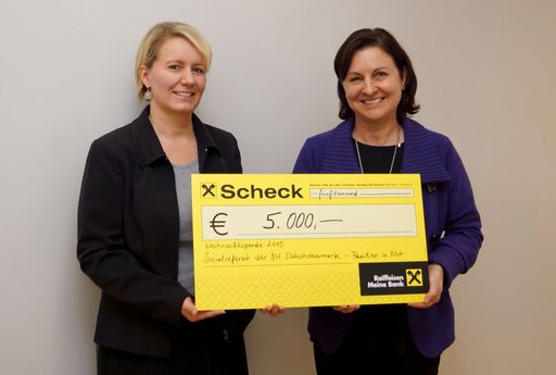 Scheckübergabe im Sozialreferat der BH Südoststeiermark in
Feldbach
