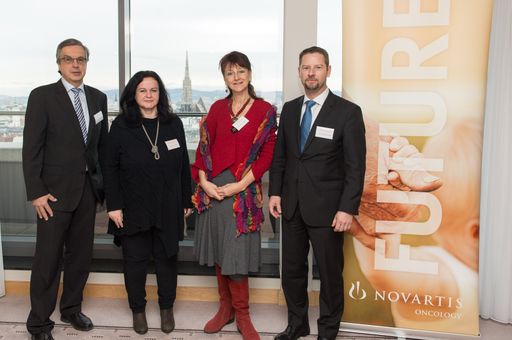 Die 15. Onkologischen Wintergespräche bieten die
Plattform für den Dialog rund um das Thema Krebs. v.l.n.r.: Univ.
Prof. Dr. Hellmut Samonigg, Klein. psych. Elisabeth Andritsch, Mag.
Rebecca Llewellyn, Dr. Ivo Winiger.