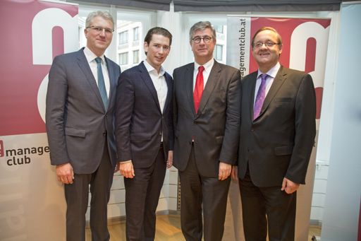  http://www.apa-fotoservice.at/galerie/7468
Sebastian Kurz im management club: „Die echten Herausforderungen
kommen erst mit der Integration!“