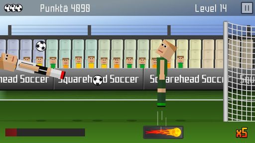 Vorschau Bild von Gameplay-Screenshot zur Android-App "Squarehead
Soccer" / "Quadratschädl Fuaßboi", Level 14
