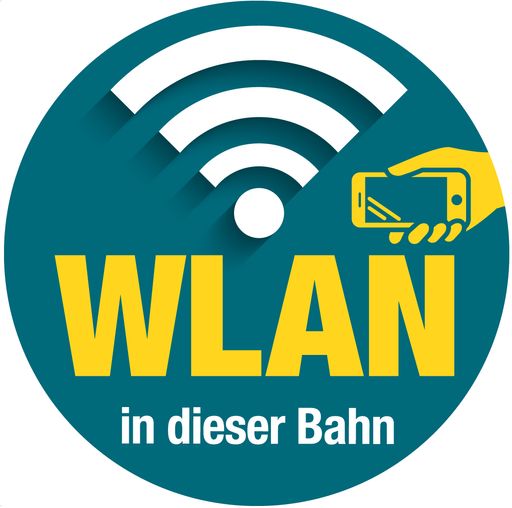 Dieser Aufkleber weist auf WLAN hin.