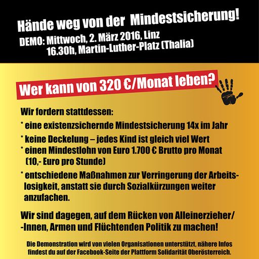 Vorschau Bild von Forderungen zur Demo am 2.3.2016