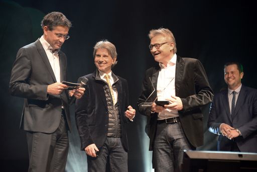 Vorschau Bild von Moderator Gerhard Koller medianet Gründungsherausgeber Chris
Radda Rainer Reichl, CEO Reichl und Partner Bernhard Gily
Verlagsleiter medianet