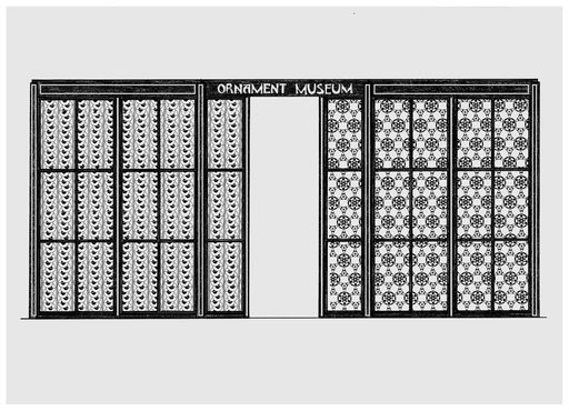 Josiah McElheny in Zusammenarbeit mit dem
Architekten John Vinci, "The Ornament Museum", Entwurf, 2014,
Zeichnung und Collage Courtesy of the artist and Andrea Rosen
Gallery, New York, Corbett vs. Dempsey, Chicago, White Cube, London