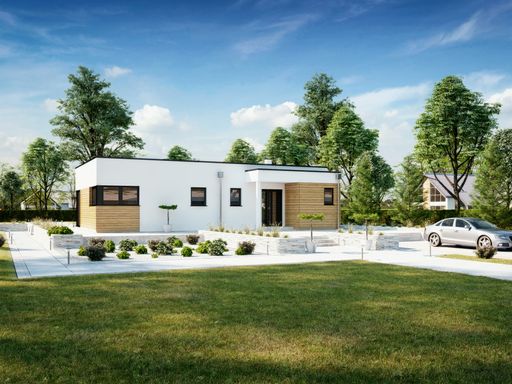 Aussenansicht des Haas-Bungalows Terra 110