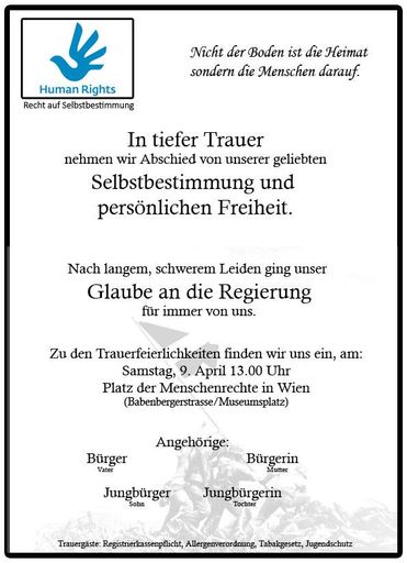 Parte zum Trauerzug vor das Parlament