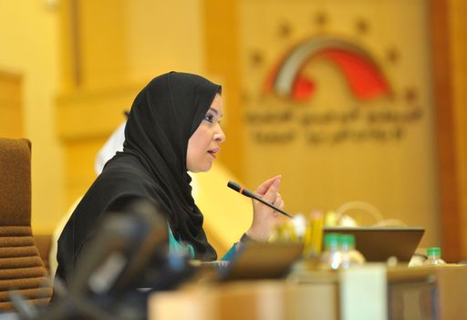  Emiratische Nationalratspräsidentin Dr. Amal Al
Quabisi während einer Parlamentssitzung