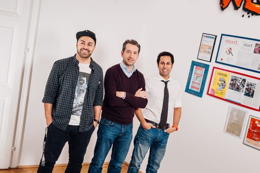  Im Bild v.l.n.r.: Ali Mahlodji, Co-Founder von
whatchado; Lucanus Polagnoli, CFO von whatchado; Jubin Honarfar, CEO
von whatchado