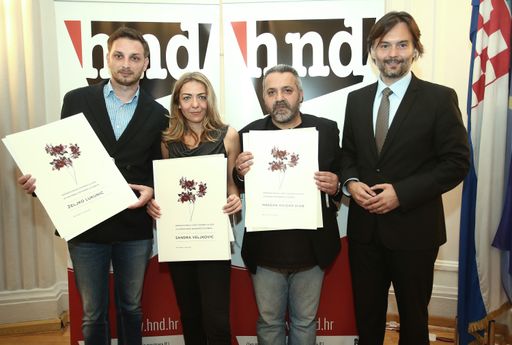  Željko Lukunić , Sandra Veljković, Hassan Haidar-Diab sowie
Večernji list-Chefredakteur Dražen Klarić