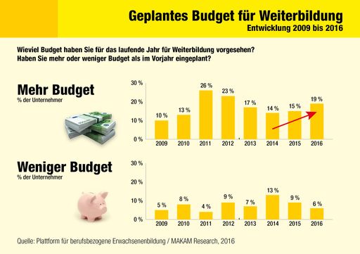Vorschau Bild von Grafik "Geplantes Budget für Weiterbildung"