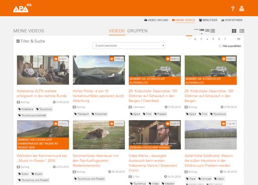  Der APA-OTS Video-Manager bietet eine Gesamtlösung
für Video-Asset-Management