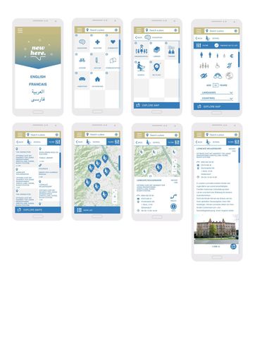 Vorschau Bild von Mockups des interaktiven Stadtplans New Here.