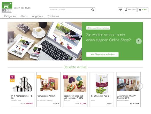 Vorschau Bild von Startseite von www.regionale-shops.at