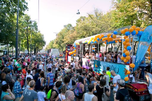 Vorschau Bild von Feiernde Menge während der STREETPARADE VIENNA 2015