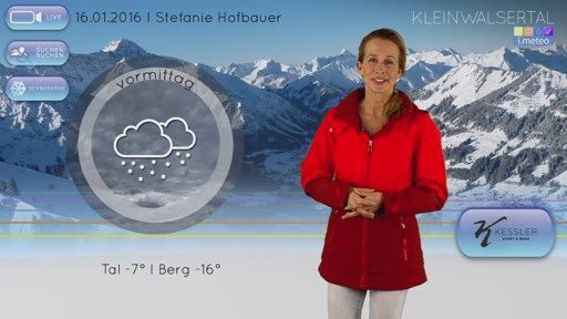 i.meteo Urlaubswetter TV bietet täglichen
online Wetter-Content. An 365 Tagen im Jahr werden regionale
Wetterdaten mit lokalen Freizeittipps in einer charmanten Sendung
aufbereitet. Weg von standardisierten Wetterinformationen hin zu
speziell auf Urlaubsregionen gestalteten Wetter-Content.
Zuverlässige Prognosen mit alternativen Freizeittipps wenn das
Wetter mal nicht mitspielt, genau das wünscht sich der Urlauber. Die
Videoagentur beVideo GmbH produziert das Konzept des Wetterexperten
Peter Praschinger.