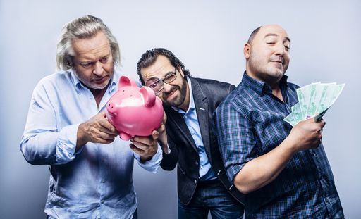 Gregor Seberg, Moderator Gerald Flesichhacker und Rudi Roubinek