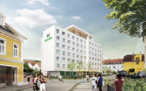 Vorschau Bild von Im Oktober 2016 werden Studenten der
Montanuniversität Leoben 156 Apartments im MILESTONE Leoben
beziehen.