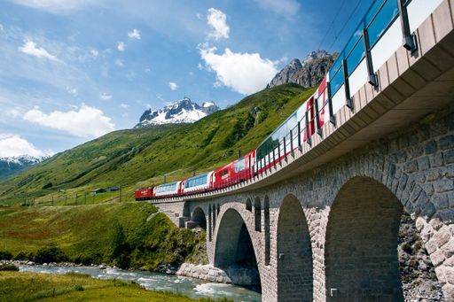 Switzerland. get natural. The Glacier Express
near Hospental in the Urseren valley, Canton Uri, Central
Switzerland. ..Schweiz. ganz natuerlich..Der Glacier Express bei
Hospental im Urserental, Kanton Uri, Zentralschweiz. ..Suisse. tout
naturellement. .Le Glacier Express pres de Hospental dans
l'Urserental, canton d'Uri, Suisse centrale. ..Copyright by:
Switzerland Tourism .By-Line: swiss-image.ch / Christof Sonderegger