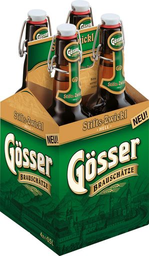 Gösser Brauschätze: das Helle Stifts-Zwickl aus dem
Stift zu Göss (4er Träger)