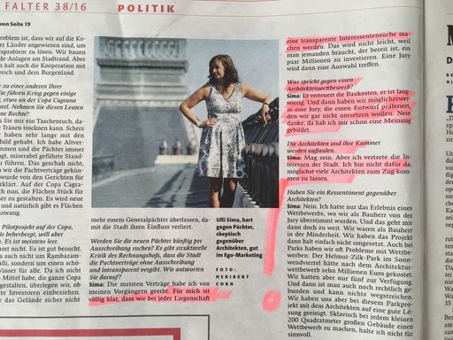 Missverständnis von Wettbewerben und der Stellung
von Bauherren der öffentlichen Hand, Falter 38/16, Seite 20