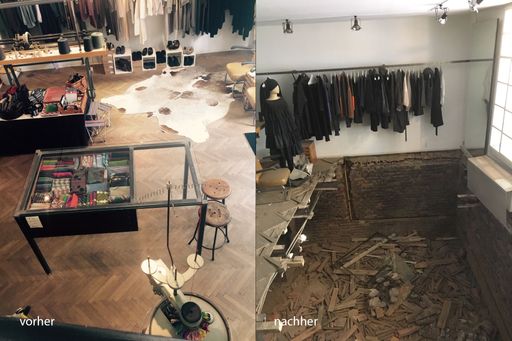  In der Nacht vom Freitag (30.09.) auf Samstag standen die beiden
Designerinnen Charlotte Jakoubek und Monika Bacher nur mehr vor den
Trümmern ihres Geschäftes und ihrer Existenz. Dort, wo einmal ihre
liebevoll gestaltetes Geschäft war, befand sich nur mehr ein großes
Loch, das in den Keller führte.