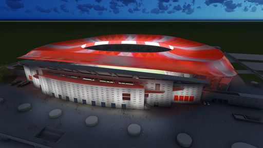 Vorschau Bild von Die Flutlichter zum Spielfeld lassen sich
verzögerungsfrei aus- und wieder eingeschalten und auch
synchronisiert in Lightshows einbinden, beispielsweise während der
Halbzeitpause oder vor Anpfiff der Spiele.