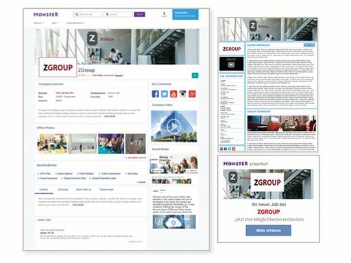 Monster launcht neue Employer Branding Lösung, um
Unternehmen zu helfen, einfacher Top-Kandidaten zu finden und
einzustellen. Monster Employer Branding Profiles. Weiterer Text über
ots und www.presseportal.de/nr/31973 / Die Verwendung dieses Bildes
ist für redaktionelle Zwecke honorarfrei. Veröffentlichung bitte
unter Quellenangabe: "obs/Monster Worldwide Deutschland GmbH/Monster
Deutschland GmbH"