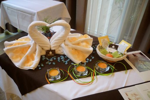 Vorschau Bild von Lehrlinge zeigten den Besuchern unter anderem
das Bademantel- und Handtuchfalten.