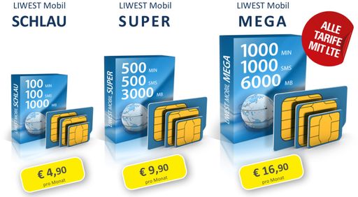 Vorschau Bild von Die Tarife von LIWEST Mobil im Überblick
