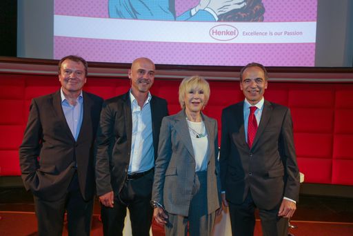 Die „Branding Masters“ (v.li.): Trendforscher Andreas Reiter,
Business-Kabarettist Bernhard Baumgartner, Motivforscherin Dr.
Helene Karmasin und Henkel CEE-Präsident Günter Thumser.