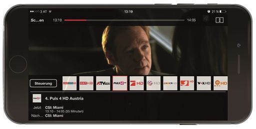Vorschau Bild von Screenshot: Mehr als 40 Live-TV-Sender in der HD Austria NOW App