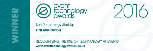 Vorschau Bild von LINEAPP gewinnt Event Technology Awards 2016 in
London in der Kategorie Best Technology Startup