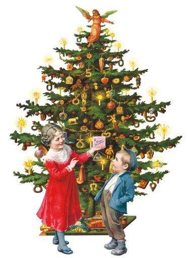 Vorschau Bild von Retro Motiv Manner Weihnachtsbaum