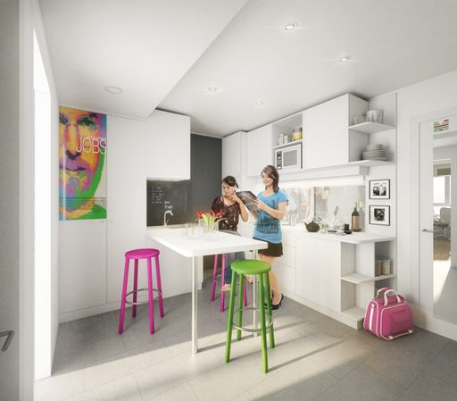 Vorschau Bild von Im Community Apartment hat jeder Bewohner sein eigenes Zimmer mit
WC. Küche und Bad werden mit einem Mitbewohner geteilt.