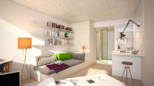 Vorschau Bild von Das Standard Apartment verfügt über eine Pantry-Küche und ein
Badezimmer.