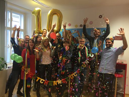 Das Team von Google Austria feiert "10 Jahre Google
in Österreich"