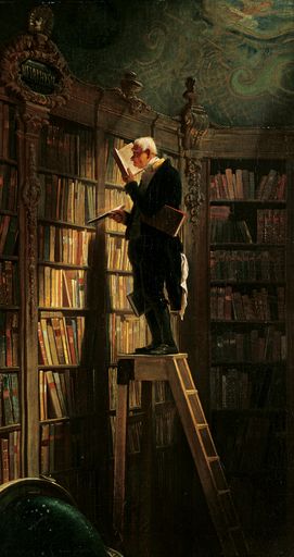 Vorschau Bild von Carl Spitzweg (1808-1885), Der Bücherwurm, 1850, Öl
auf Leinwand, 49,4 x 26,9 cm, Museum Georg Schäfer, Schweinfurt,
Pressebild zur Ausstellung "Carl Spitzweg - Erwin Wurm. Köstlich!
Köstlich?", Leopold Museum, 25.3.17 bis 19.6.17