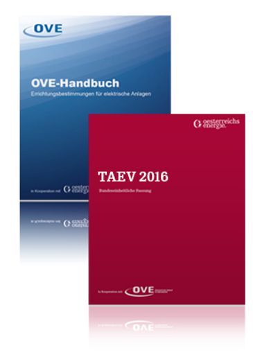 Die TAEV 2016 ist in Kombination mit dem OVE-Handbuch
„Errichtungsbestimmungen für elektrische Anlagen“ um 170,- Euro
erhältlich. Mitglieder von Oesterreichs Energie und OVE erhalten
beide Publikationen vergünstigt um 155,- Euro