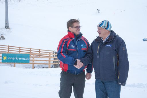  Betriebsleiter Mag. Gert Hütter (links) mit Heinz
Kabusch (Geschäftsführer Innerkremser Seilbahnen)