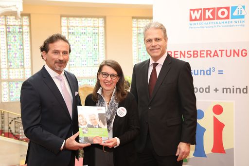 http://www.apa-fotoservice.at/galerie/8676 Im Bild
vl.: Mag. Harald Haris G. Janisch (Obmann der Fachgruppe
Personenberatung und Personenbetreuung der Wirtschaftskammer Wien),
Mag.a Gerda Ruppi-Lang (Sprecherin UBIT-Arbeitskreis Betriebliches
Gesundheitsmanagement. Fachgruppe Wien Unternehmensberatung,
Buchhaltung und Informationstechnologie www.bgm-consultants.at),
KommR DDr. Anton G. Ofner (Obmann der Allgemeinen
Unfallversicherungsanstalt AUVA und Vizepräsident der
Wirtschaftskammer Wien)